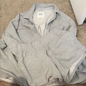 Aerie Long Sleeve Shirt and Shorts SET